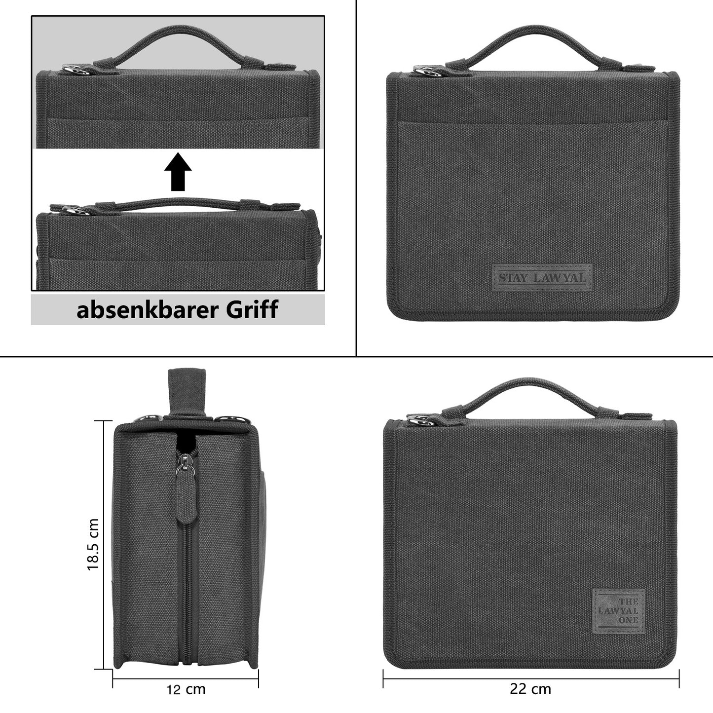 2024 - Habersack Tasche perfekt im Jura-Studium - Simply Canvas - grau