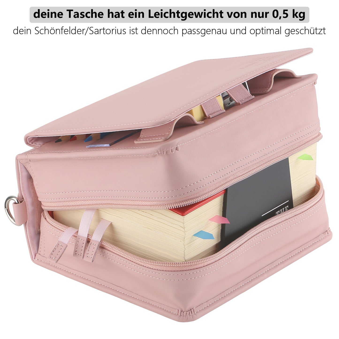 2024 Habersack Tasche - Lawyal Bag mit Federmäppchen - Rosa - Jura-Studium