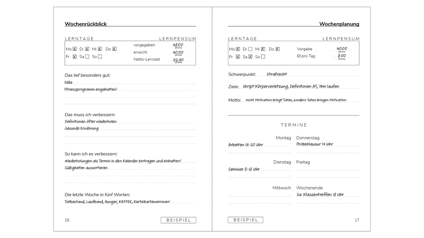 Jura Journal Planer für Juristen perfektes Geschenk für Jura-Studenten