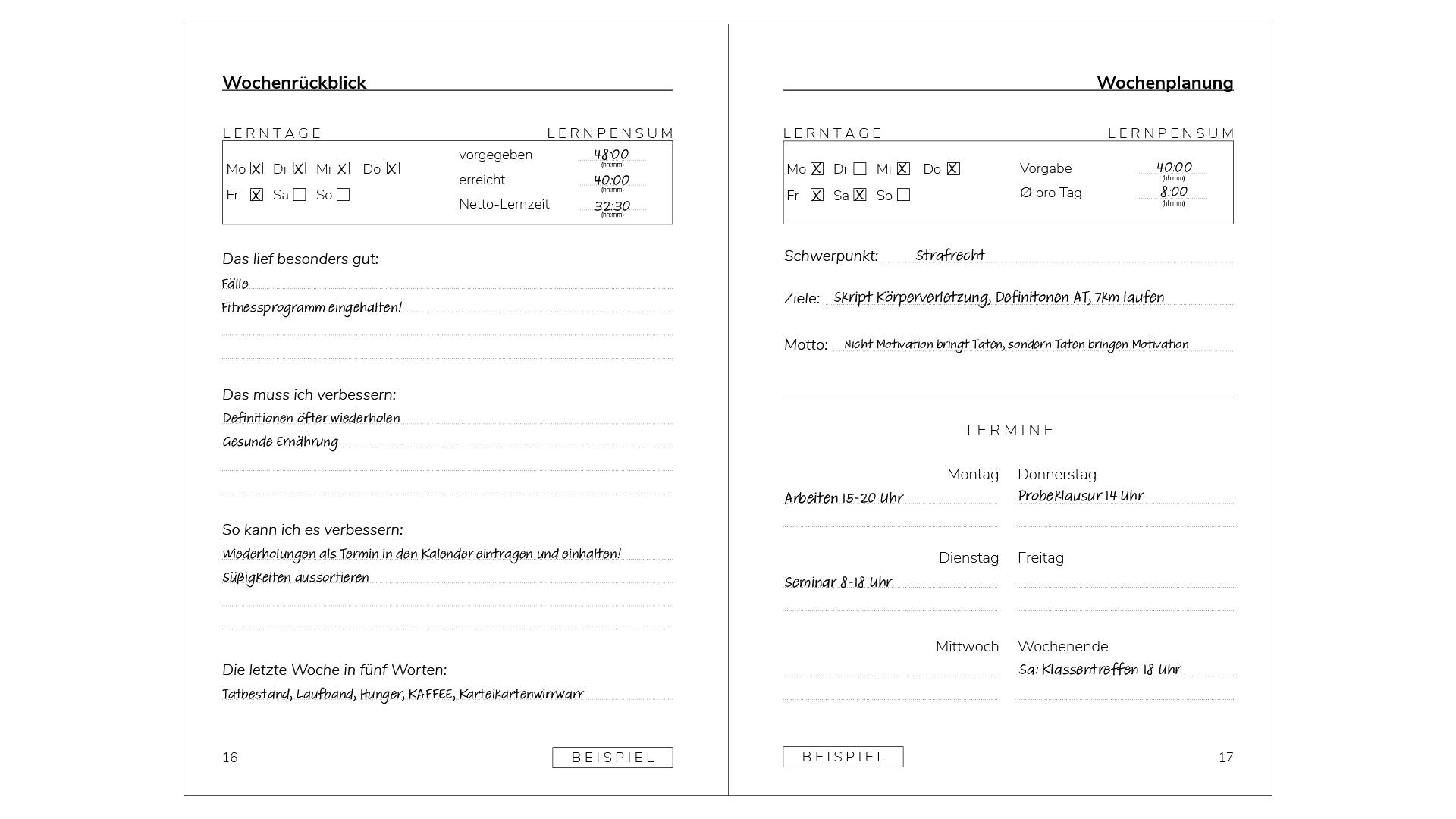 Jura Journal Planer für Juristen perfektes Geschenk für Jura-Studenten