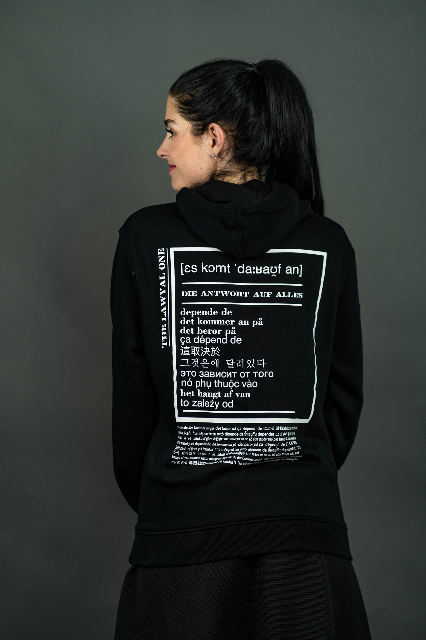 Lawyal Street Wear - Hoodie / Kaputzen-Pullover für Juristen - "Es kommt drauf an"