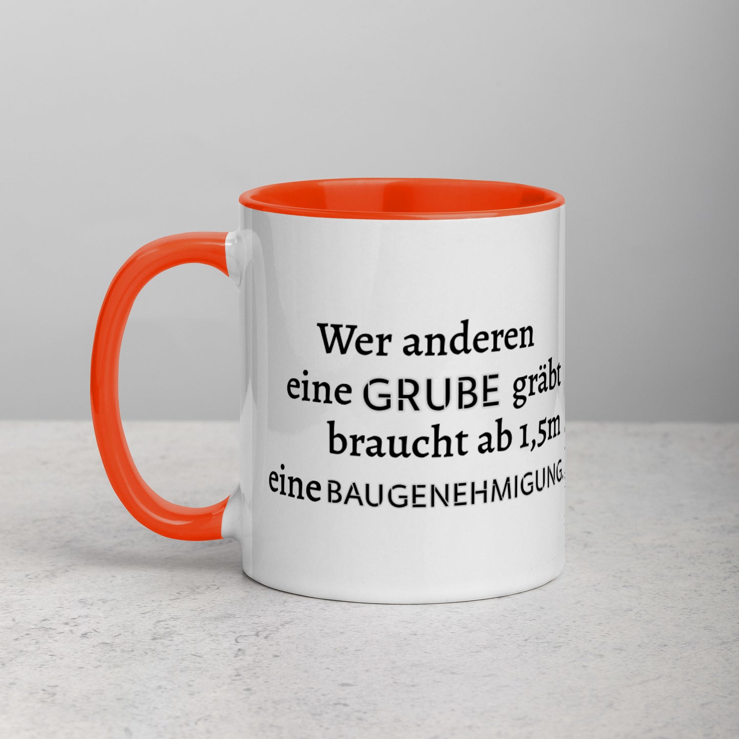 Tasse mit farbiger Innenseite - Baugenehmigung
